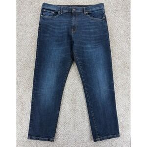 LUCKY BRAND 221 Straight Jeans Mens Size 38x30 Blue Dark Wash Stretch Denim